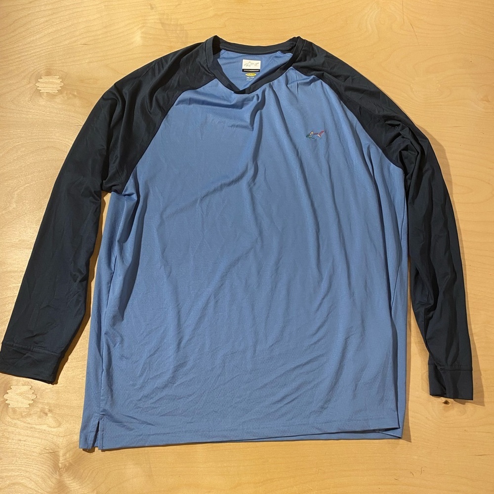 Greg Norman Collection Blue and Black Long Sleeve Tee XXL (PB)
